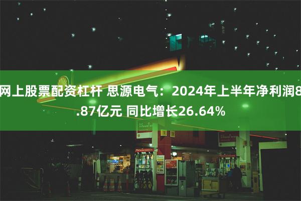 网上股票配资杠杆 思源电气：2024年上半年净利润8.87亿元 同比增长26.64%