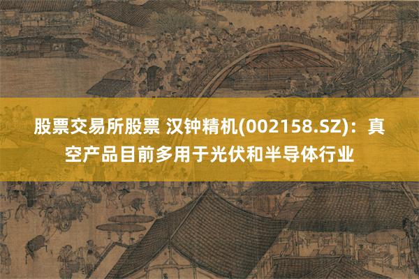 股票交易所股票 汉钟精机(002158.SZ)：真空产品目前多用于光伏和半导体行业