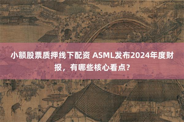 小额股票质押线下配资 ASML发布2024年度财报，有哪些核心看点？