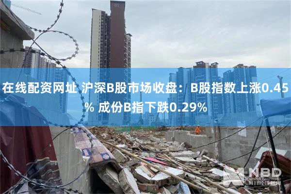 在线配资网址 沪深B股市场收盘：B股指数上涨0.45% 成份B指下跌0.29%